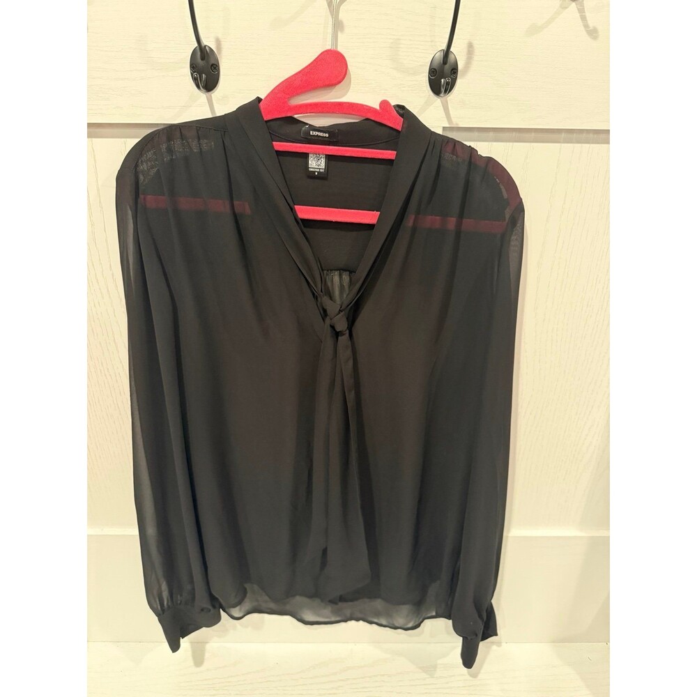 Express conscious edit sheet black blouse medium